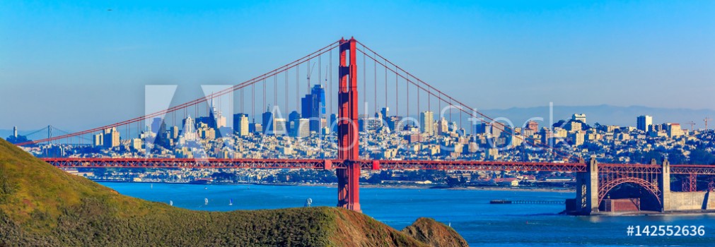 Picture of Panorama of the Golden Gate bridge and San Francisco skyline